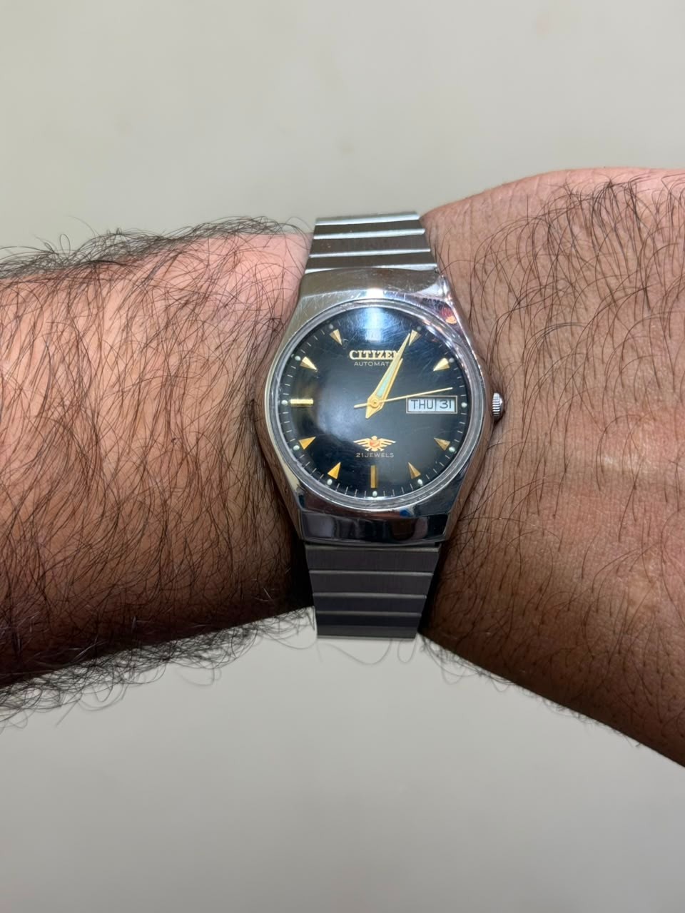 VINTAGE CITIZEN 8200-816053 A MENS AUTOMATIC STAINLESS STEEL WATCH