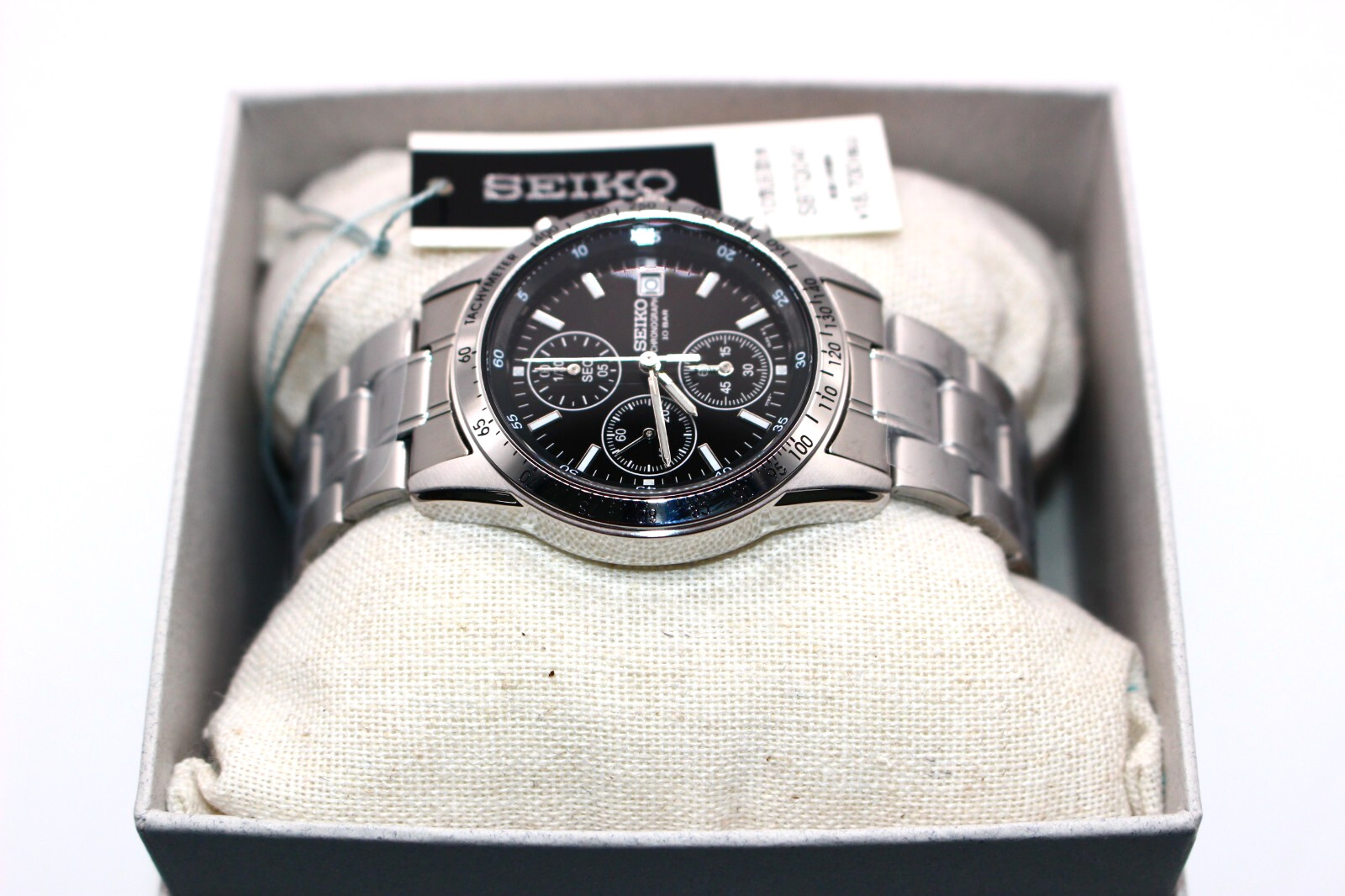 SEIKO Selection SBTQ041 Chronograph Quartz Men’s Watch Silver Black From Japan