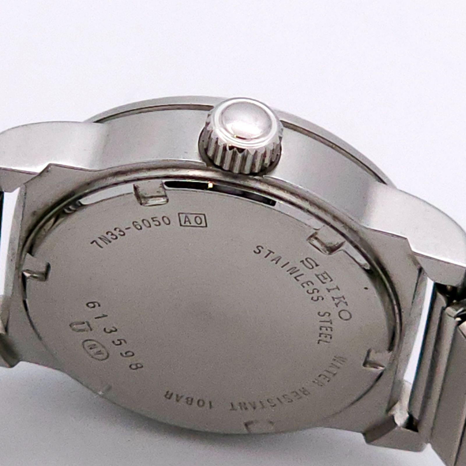 SEIKO Sus 7N33 6050 QZ Working Dark Blue From Japan