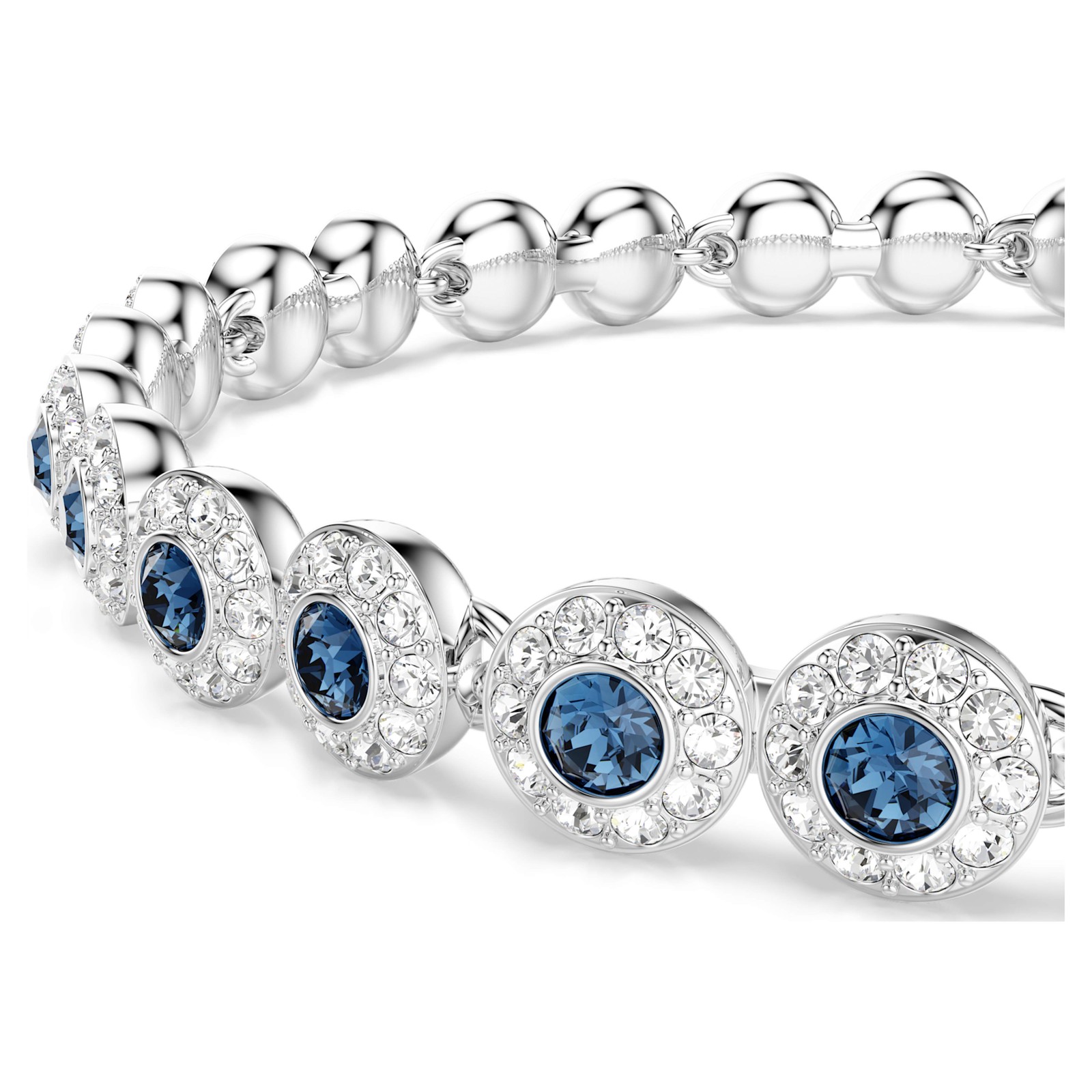 Swarovski Una Angelic Bracelet, Round Cut, Blue, Rhodium Plated 5733401