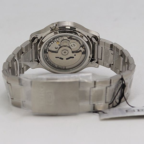 operational Seiko Seiko5 7S26 02J0 AT Automatic Black Dial Day Date Transparent