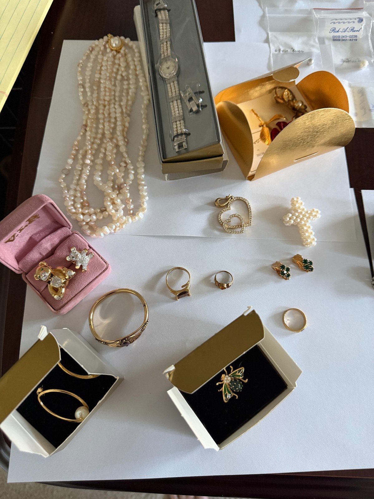 33 Pc Vintage Estate Jewelry Lot Pearl AB Crystal Rhinestone Watch Pick A Pearl