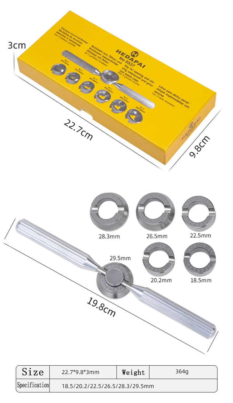 Watch Case Back Opener Wrench Tool Waterproof Screw Back Repair Kit Set