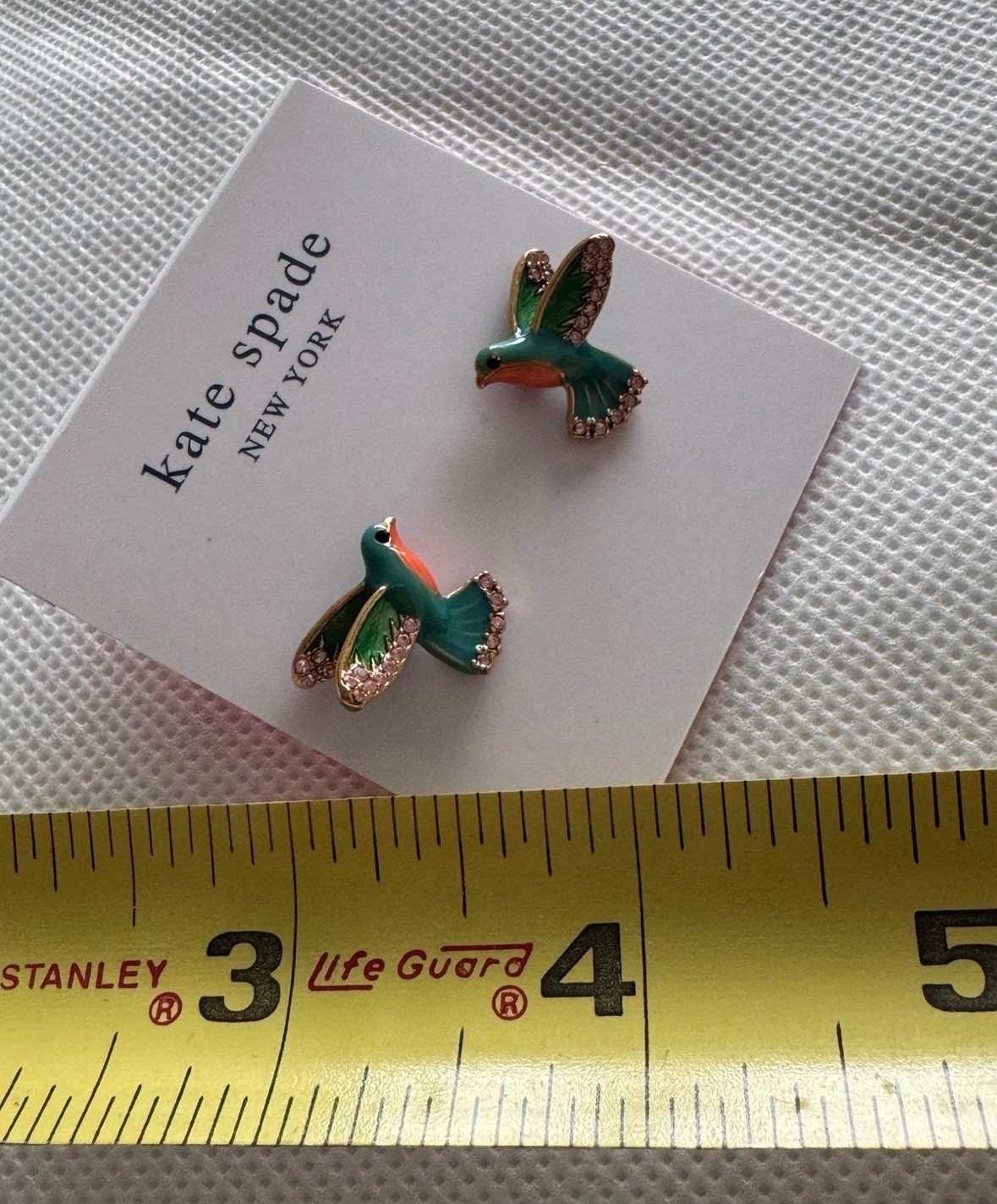 New Kate Spade Scenic Route Hummingbird Stud 12K Gold Plated & Enamel. So Pretty