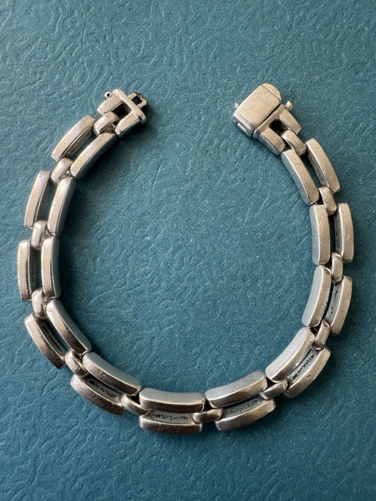 Vintage IEC Italy .925 Sterling Silver Heavy Link Bracelet Size 7.25” 35.4 gr.