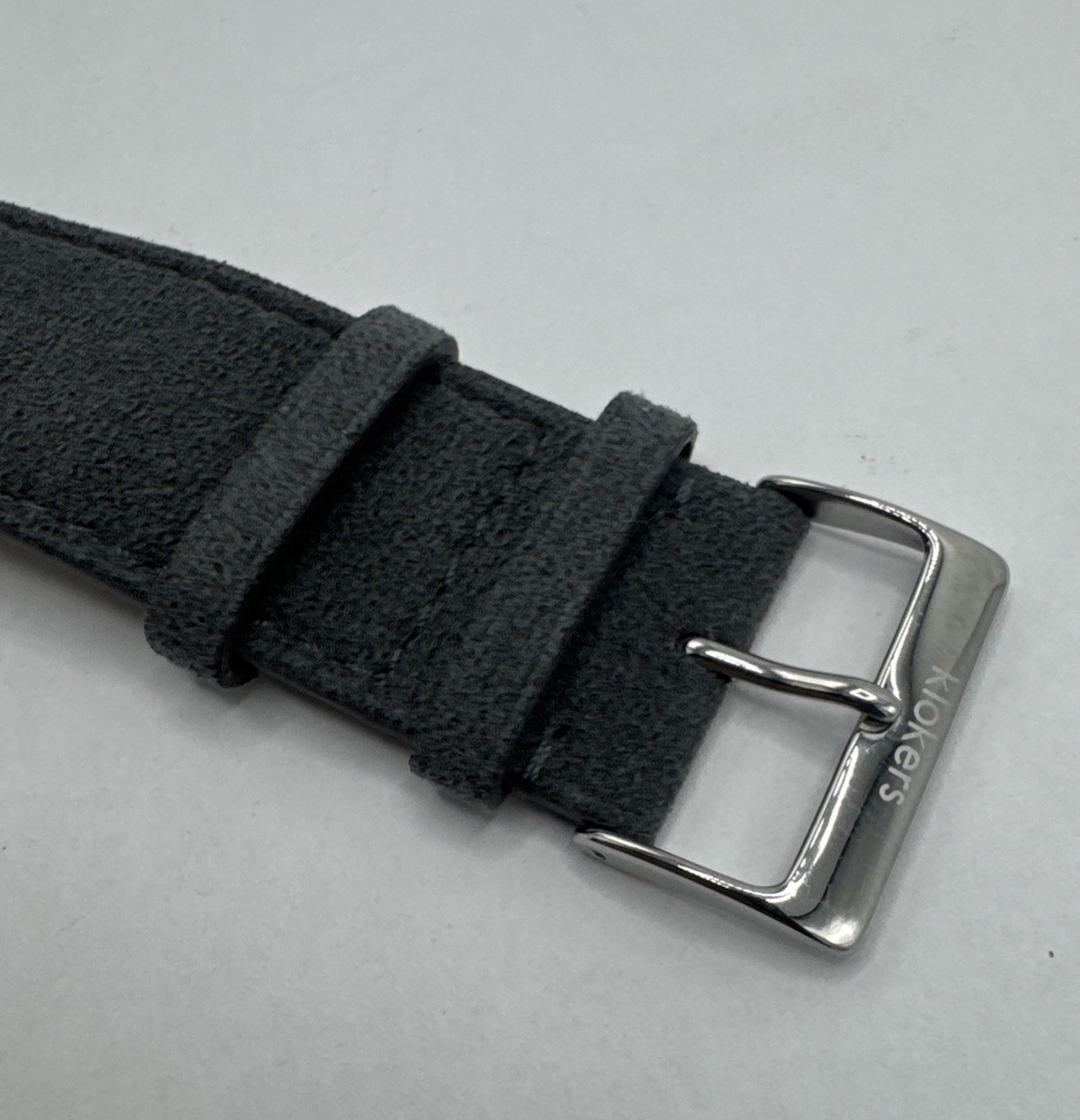 Klokers Quartz I/ KLINK-04-LC11 Mouse Gray Alcantara Straight Watch Strap