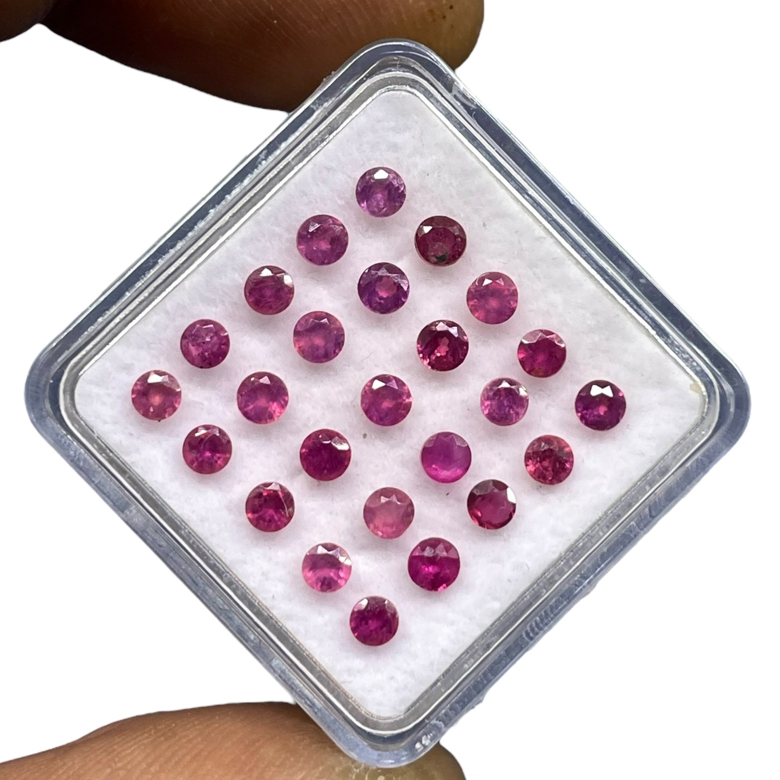 25 Pcs Natural Ruby Round Cut 2.4mm Stunning Red Transparent Loose Gemstones Lot