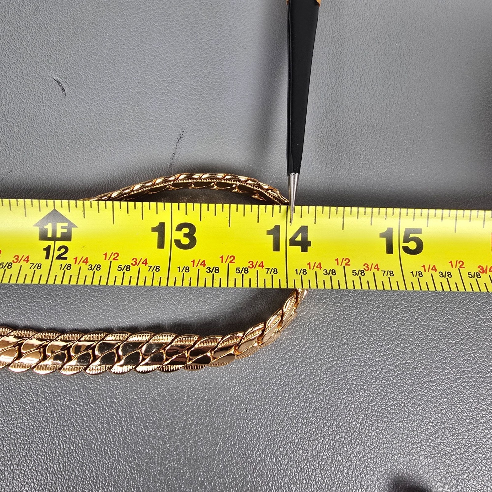 Cool 12K Gold-Plated Miami Cuban Chunky Curb Link Textured Chain Necklace 28″ U7