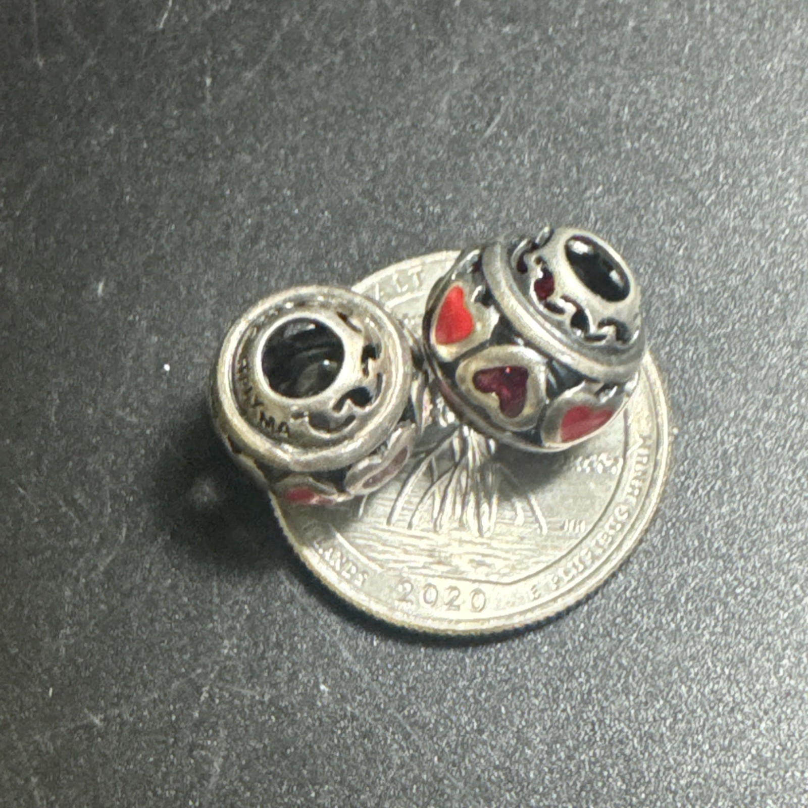 Michael Anthony Italy MA Sterling Silver 925 Charm Multi Red Hearts Lot Love