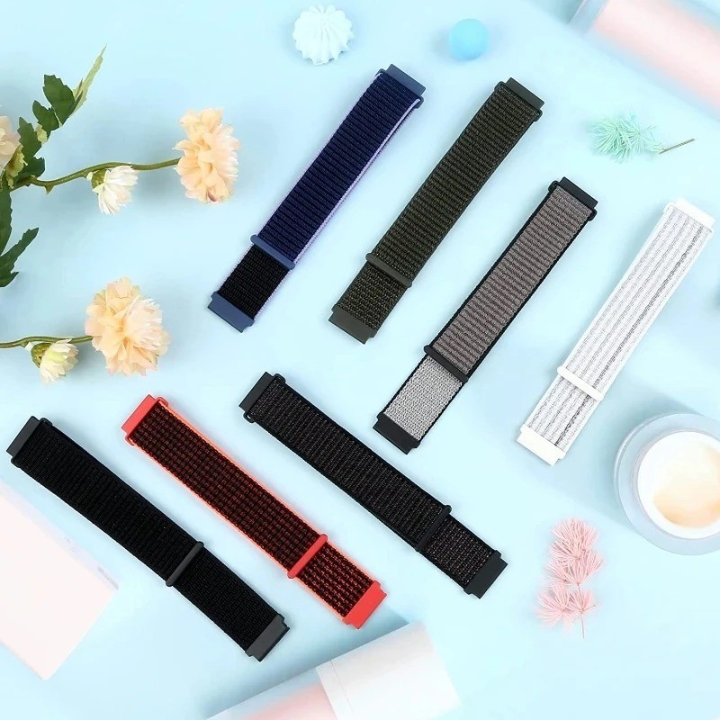 20mm 22mm Woven Nylon Sport Loop Watch Band Strap W/ Quick Release Spring Pins