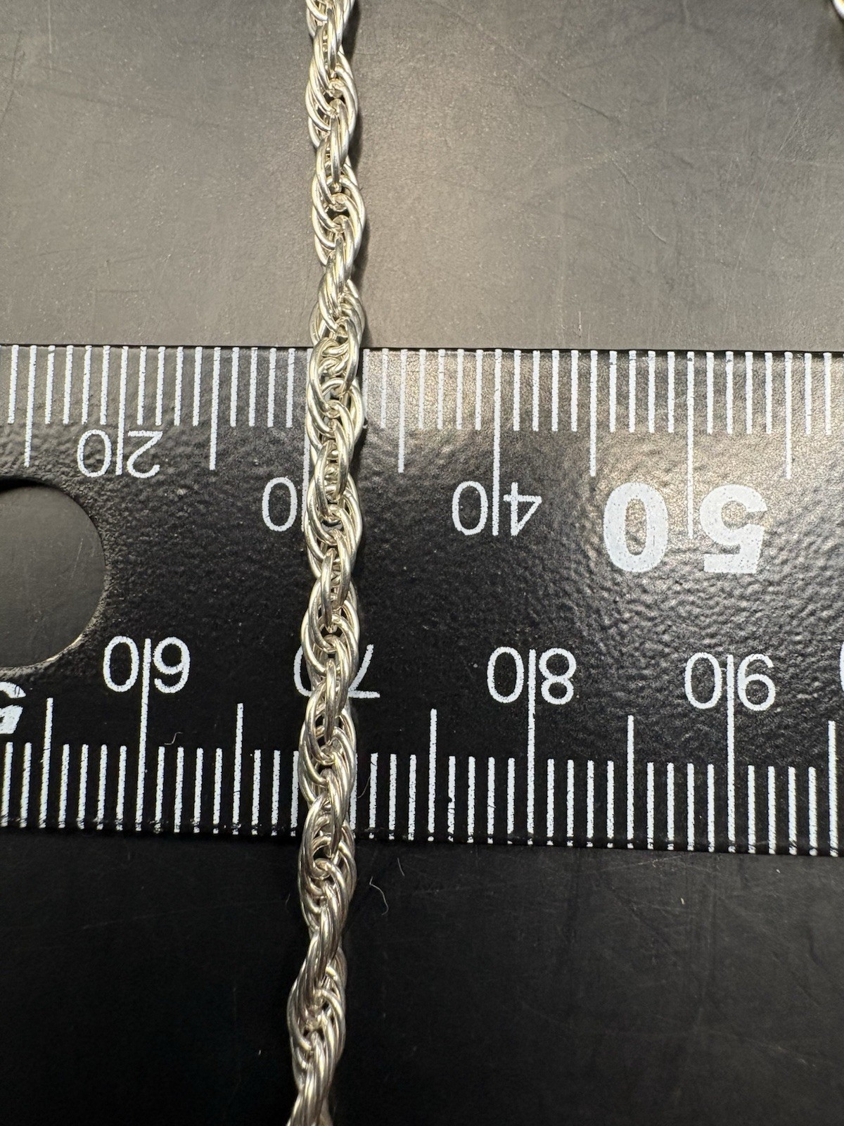 VTG 16” Sterling Silver 1990s Italy Rope Twist Link Chain Necklace Estate 925