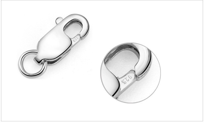 2pcs Real Sterling Silver 14mm Rectangle Lobster Trigger Clasps Open Jump Ring