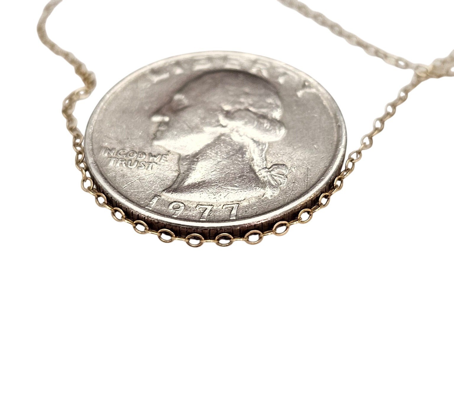 14K Yellow Gold Number One #1 Pendant Necklace, 15 Inches Chain C707