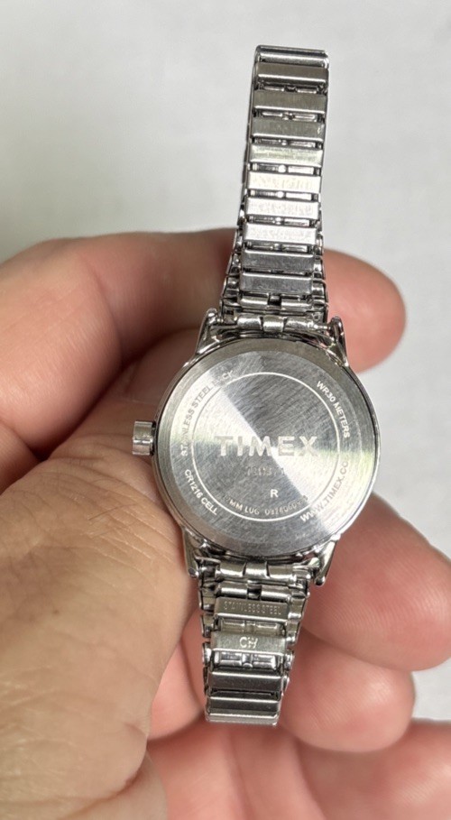 Timex Indigo Watch Women 25mm Case Silver Stretch Band Display(?)