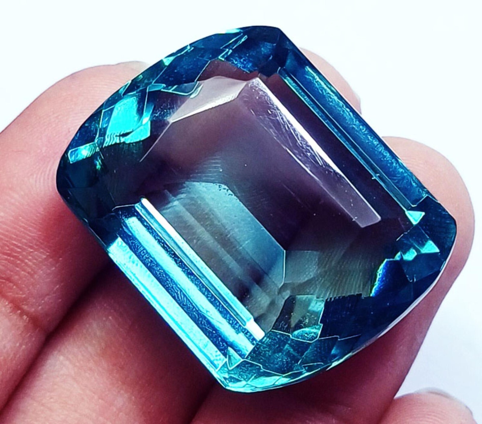 Aquamarine54.65 Cts Certified Loose Gemstone Fancy Shape With Free Gift
