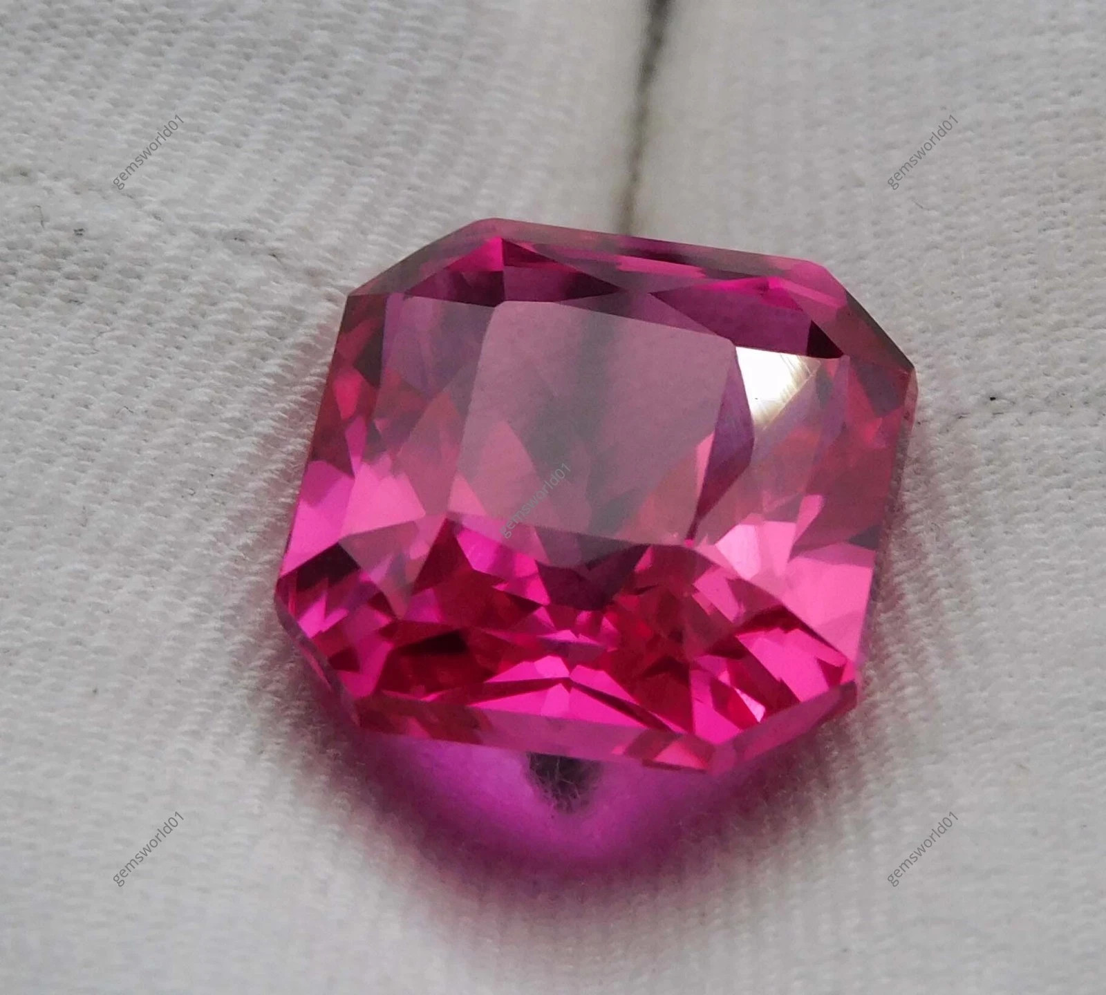 Rare 6.65 Ct A+ Natural Pink Sapphire Square Cut Certified Loose Gemstone