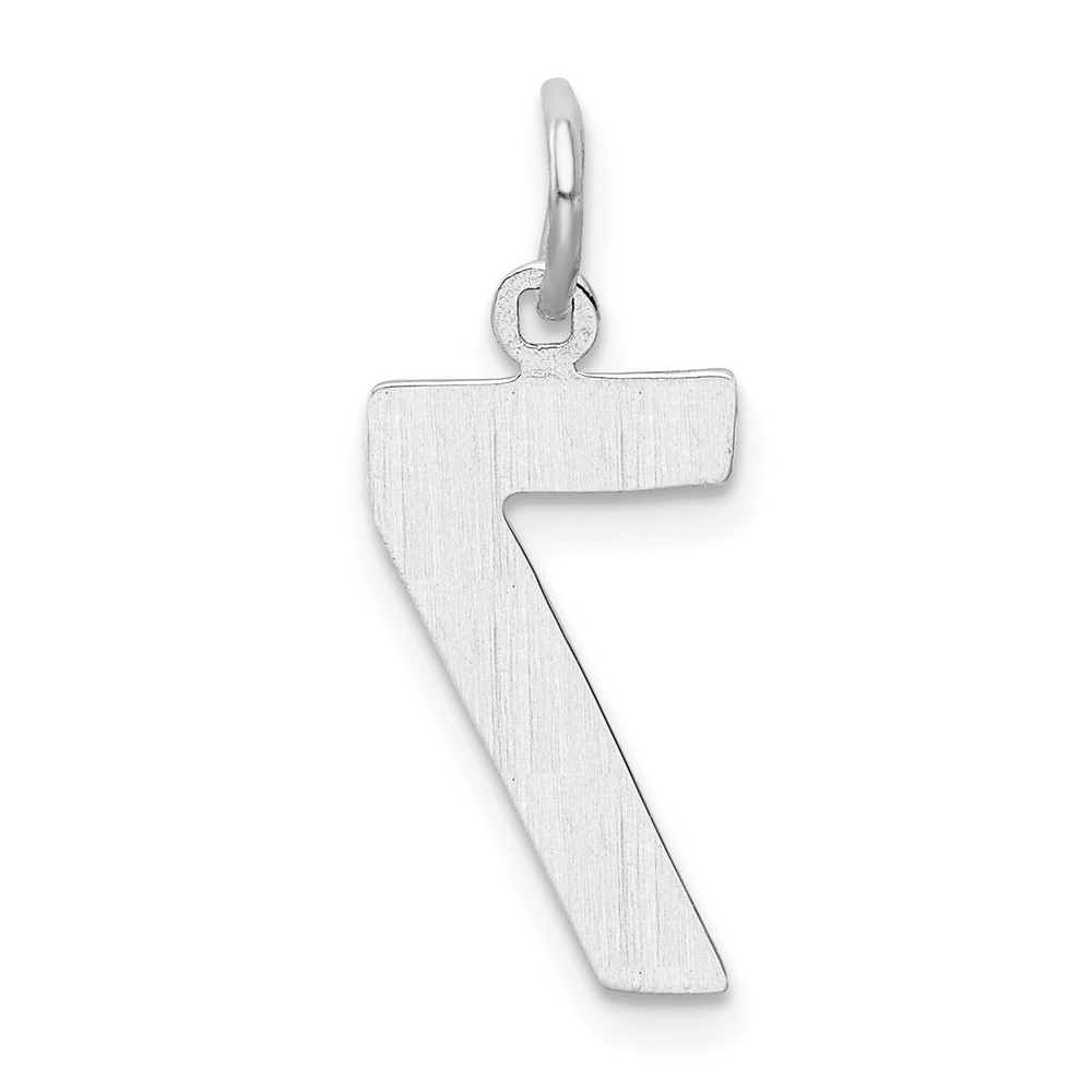 14k White Gold Medium Polished Number 7 Charm Pendant 0.76gm L-17.75mm