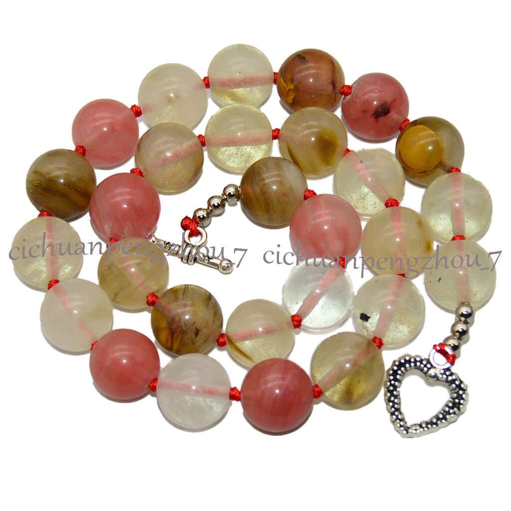 Natural 6/8/10/12/14mm Round Multicolor Gemstone Beaded Jewelry Necklace 18”
