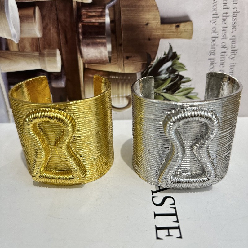 KeyHole Schiaparelli Inspired 3 In Gold Cuff Fits 6.5-8.5 Inch Wrist