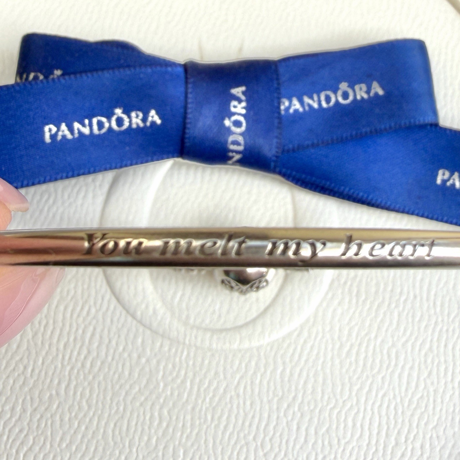 Authentic Pandora Silver “You Melt My Heart” Winter Bangle 19cm #598619C00