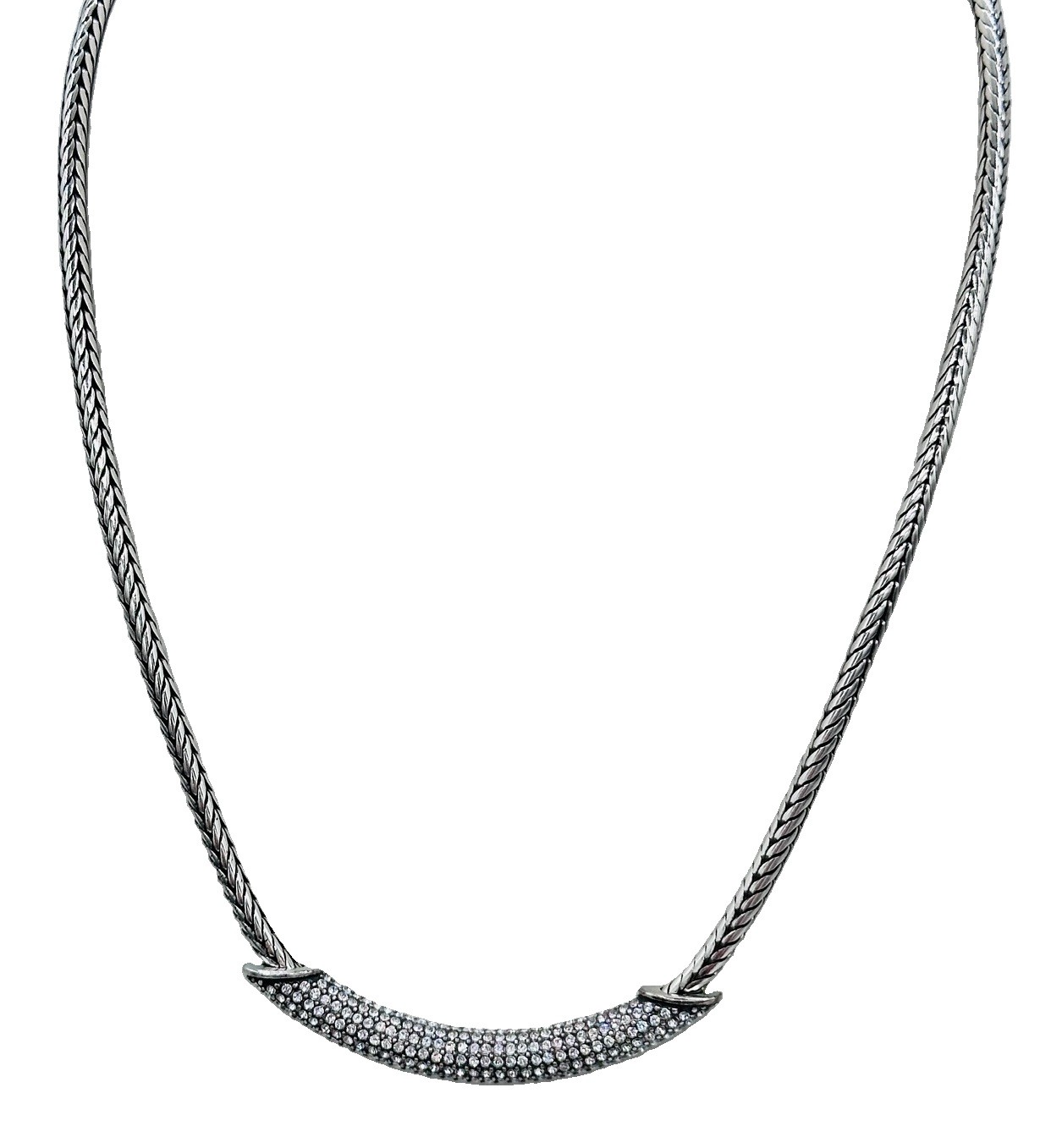 Brighton Meridian Blaze Collar Necklace JL3992 Swarovski Crystal Silver 16-18”
