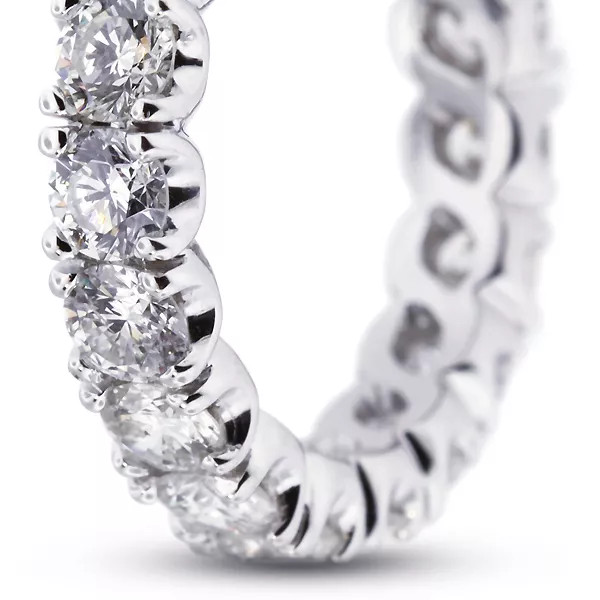 18K Gold Eternity Wedding Ring Classic 3.50 Carat Round Lab-Grown Diamond E VVS2