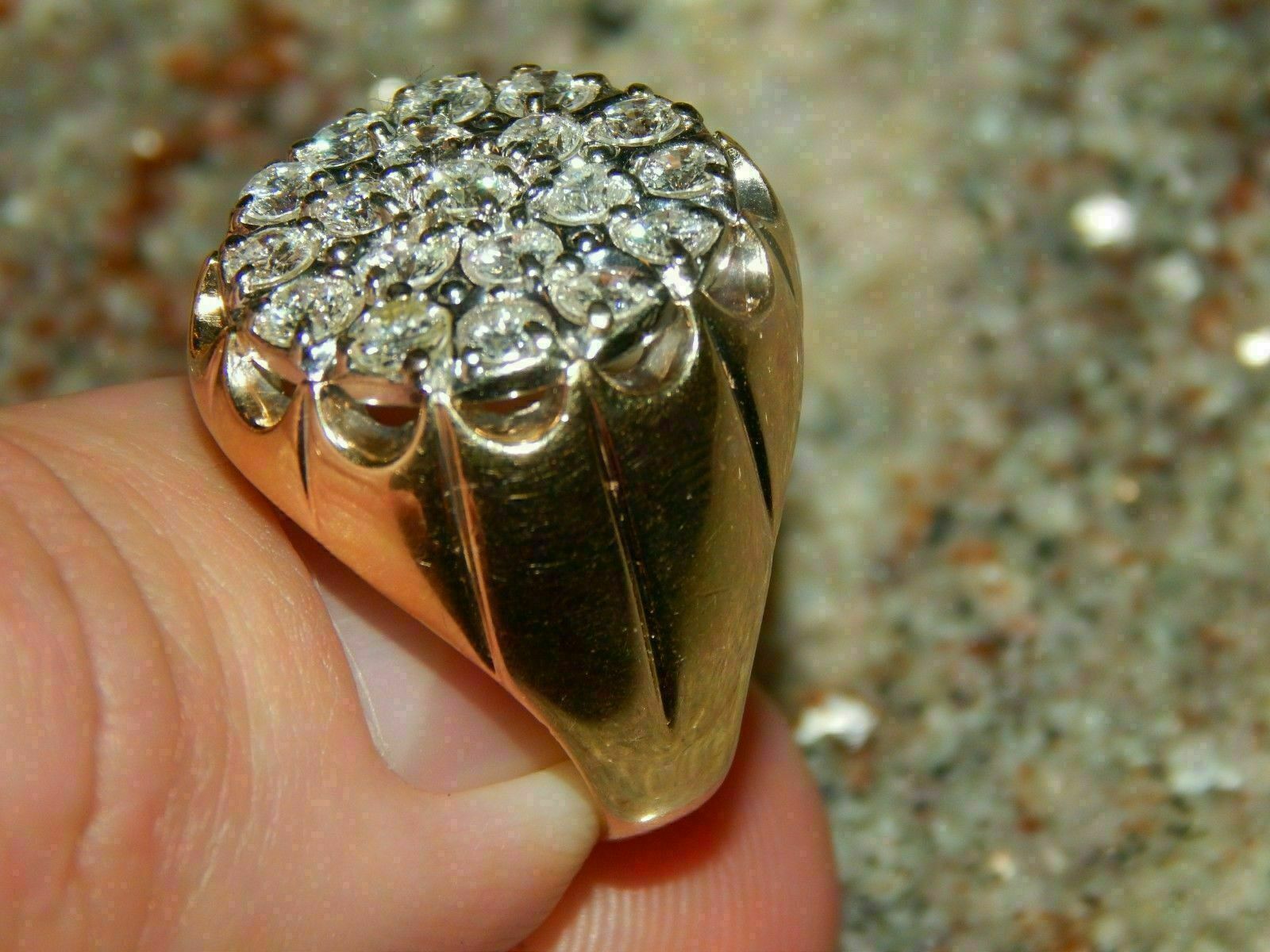 2.50 Ct Round Simulated Diamond Cluster Band Pinky Ring Gift Yellow Gold Plated