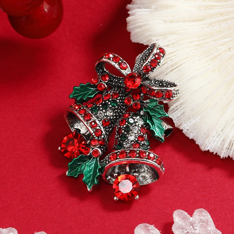Christmas Suit Pin Creative Gift Bow Flower Bell Christmas Brooch