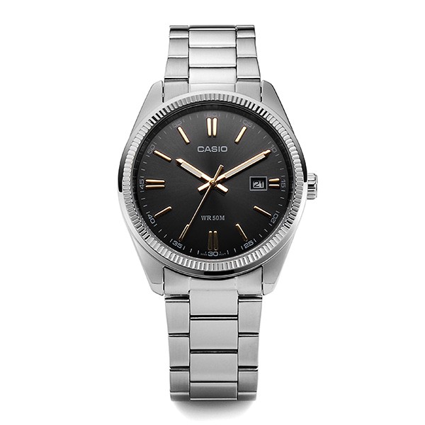 CASIO Analog Watch MTP-1302D-1A2VDF 44.2mm Black