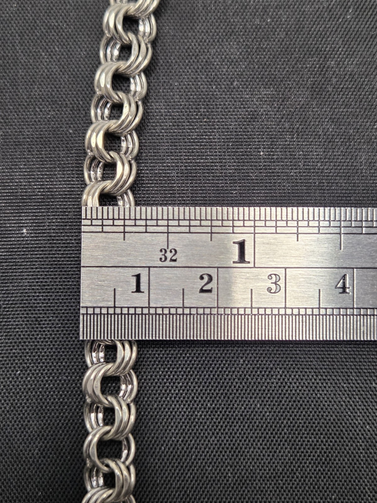 JMS 925 Sterling Silver Round Triple Circle Links 7″ Bracelet 14.4g