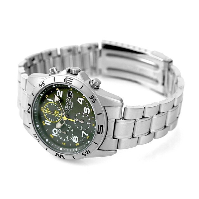 SEIKO SND377P1 Dark Olive Green Chronograph Men’s Watch Brand New JAPAN