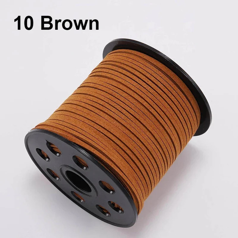 100 Yard Faux Leather Cord String 3mm Flat Suede Bracelet Necklace Jewelry