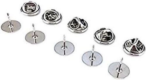 10 Tie Tack Butterfly Pin Clutch Back with Blank Pins for Craft Jewelry, Badges