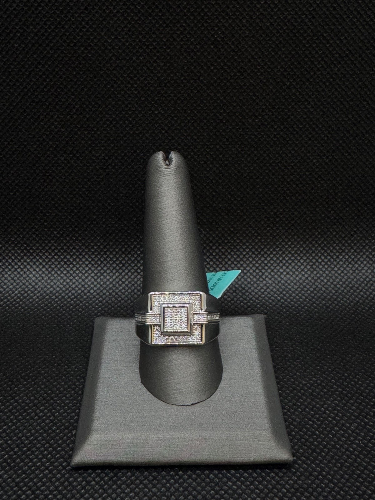 Real 925 Silver Mens Moissanite Square Ring Hip Hop Iced Pinky Ring Gift Size 10