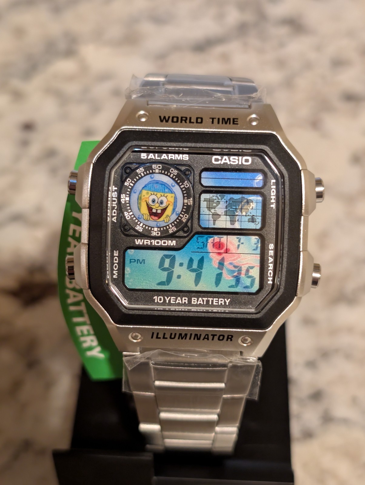 Spongebob Squarepants jellyfish inspired Mod Casio AE1200 WHD Silver Mod | Theme