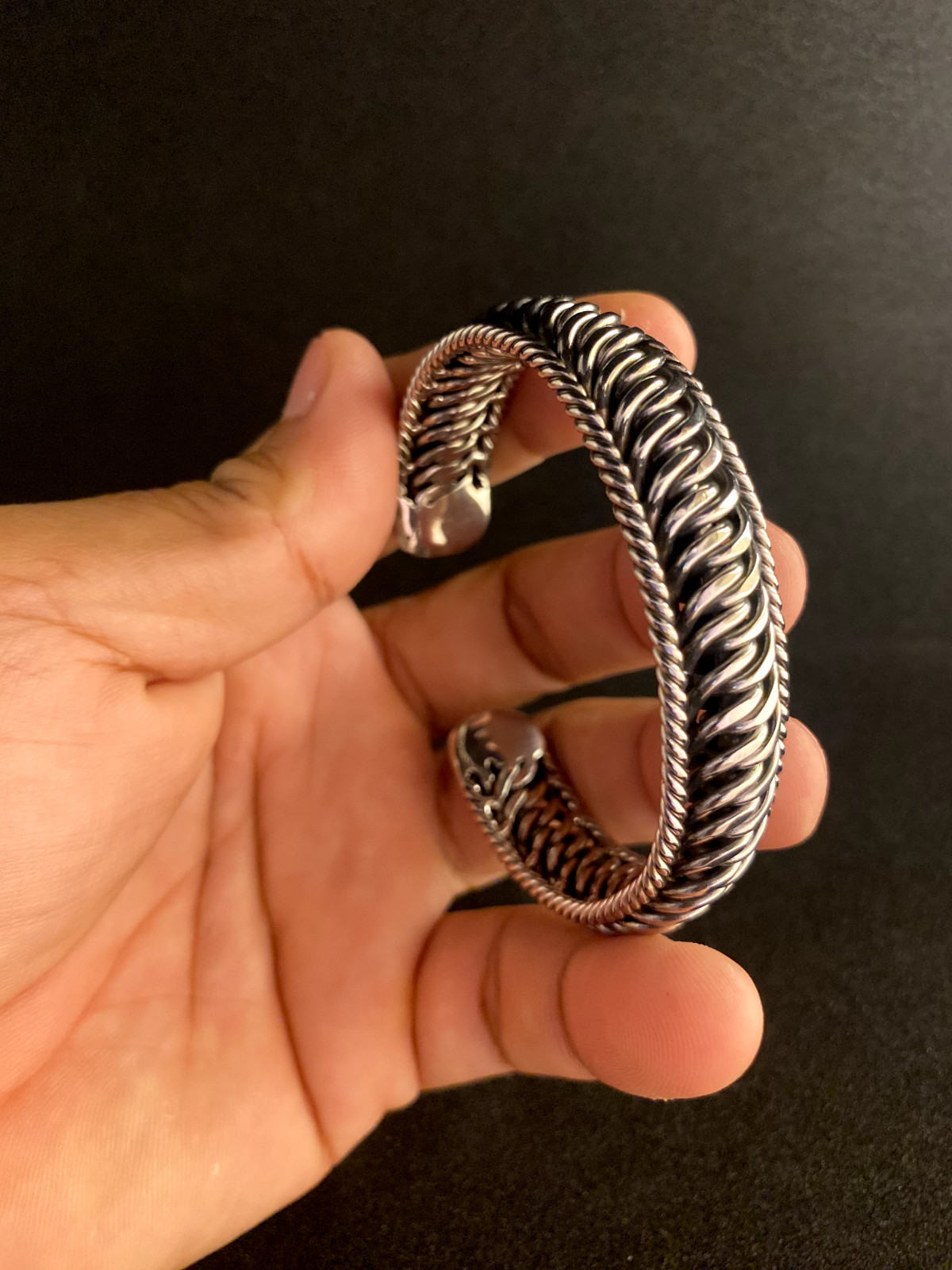 Bracelets Bangle Handmade Stainless Steel welding wire Silver Color #38