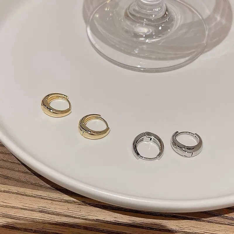 11mm 18K Gold Plated Chunky Huggie Hoop Earrings Small Thick Hoop Earrings 151