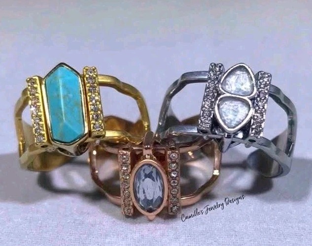 KEEP Collective GOLD RING Size M/L 7-9 Adjustable Charm Key Keeper NEW