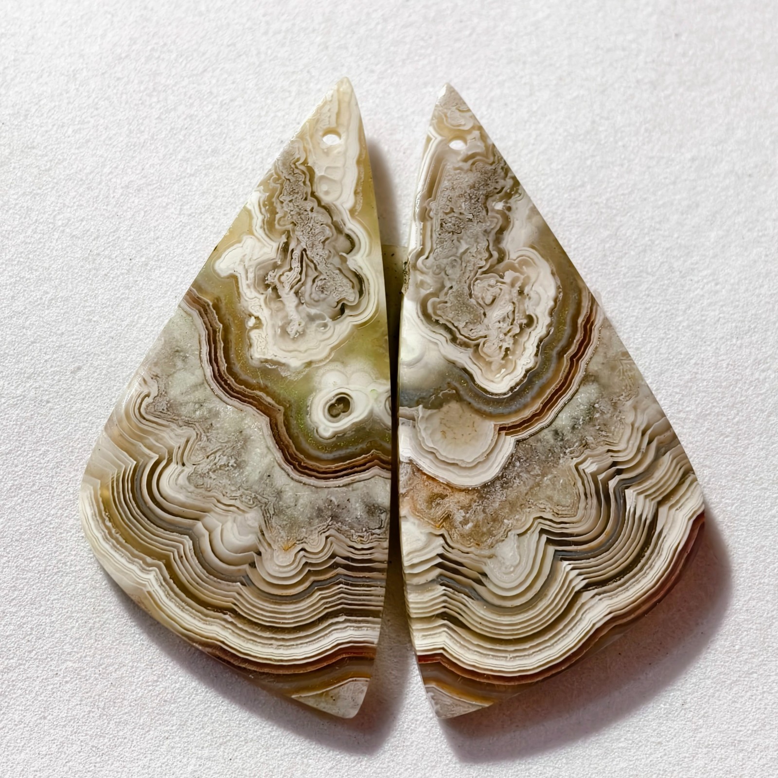 53 Cts Natural Crazy Lace Drilled Match Pair Cabochon Gemstone 44 X 21 MM