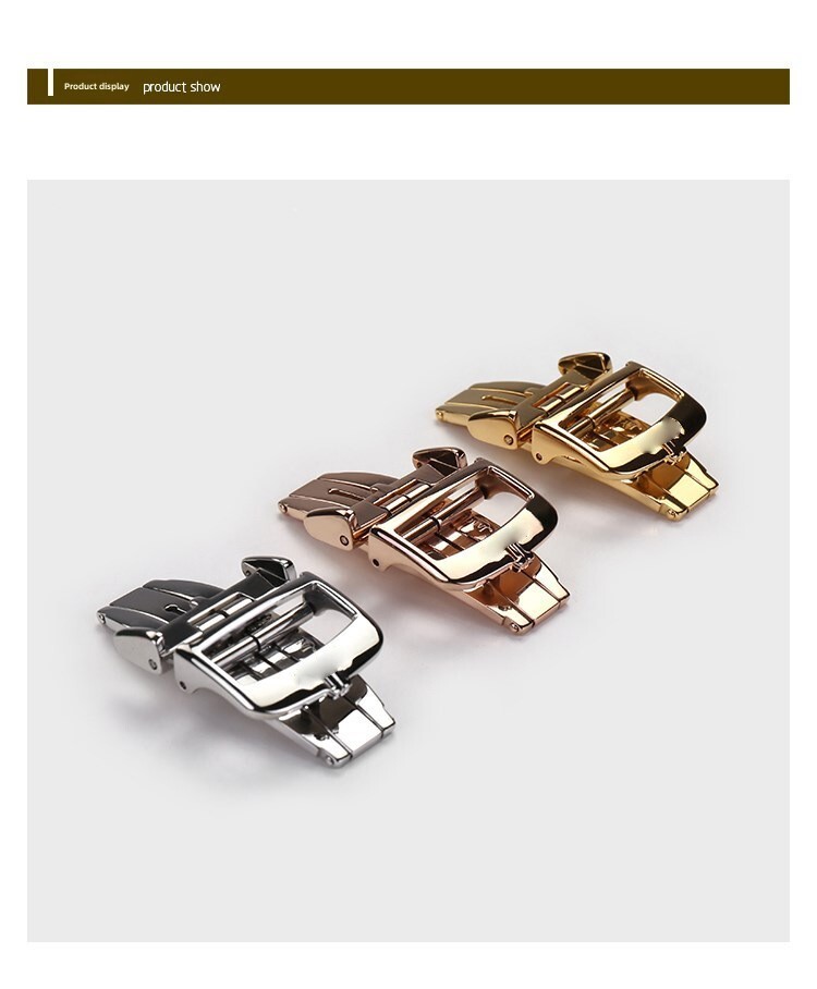 Solid Stainless Steel Butterfly Watch Buckle Clasp 18mm for Jaeger-LeCoultr