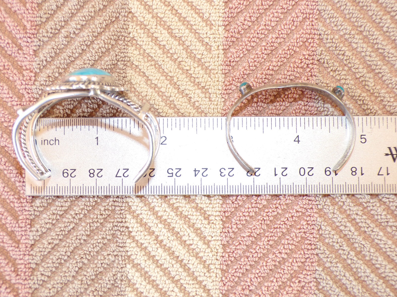 2 BABY BLING Childrens Sterling & Turquoise Bracelets 1 Repaired 35 Grams Total