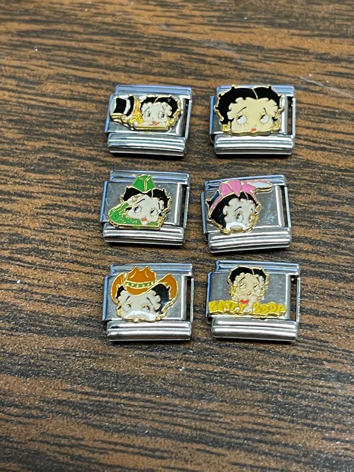 5 Betty Boop Licensed Casa D’oro 9mm Italian Charm Charms Bracelet NEW