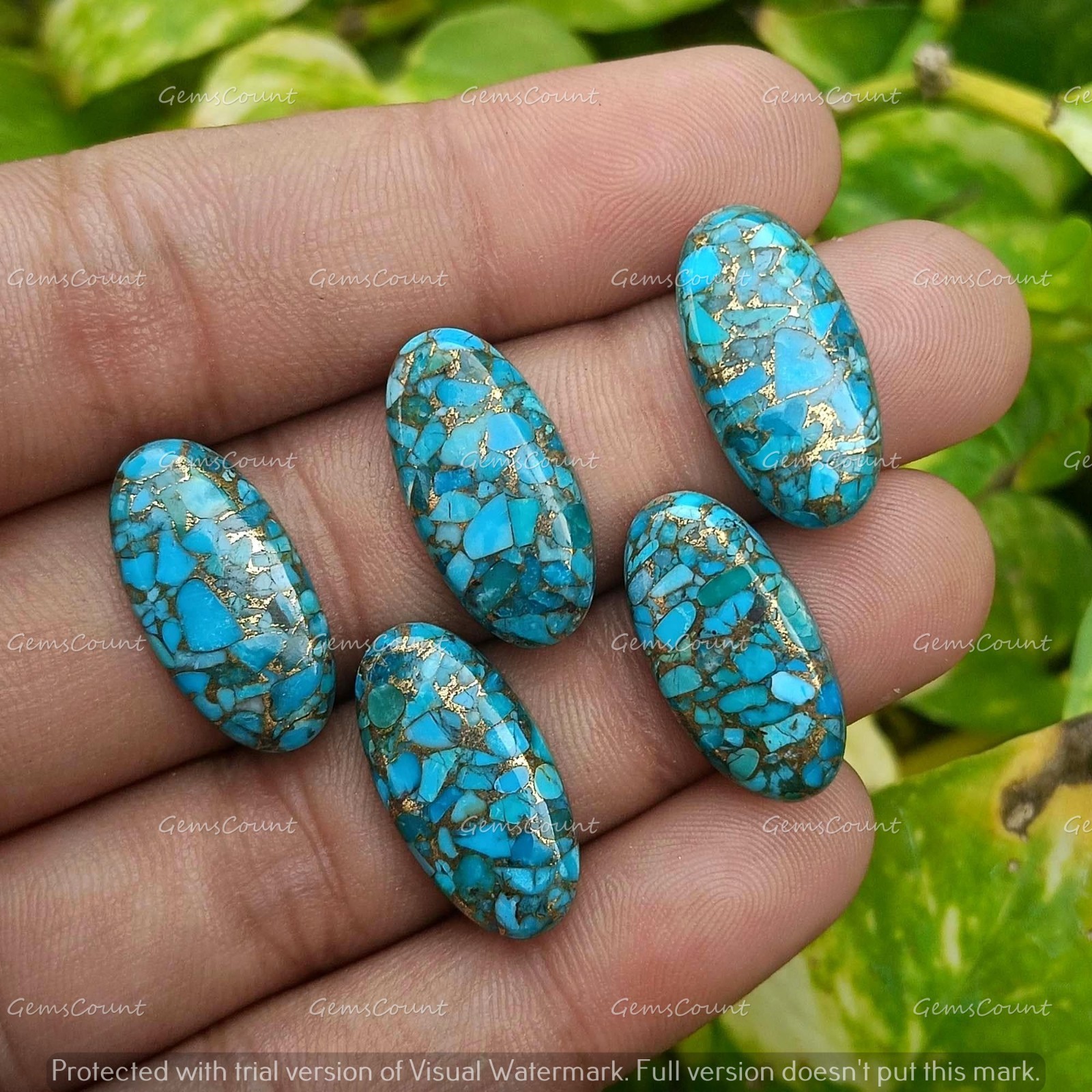 Natural Blue Copper Turquoise Long Oval Cabochon Smooth Gemstone 5x10mm-15x30mm