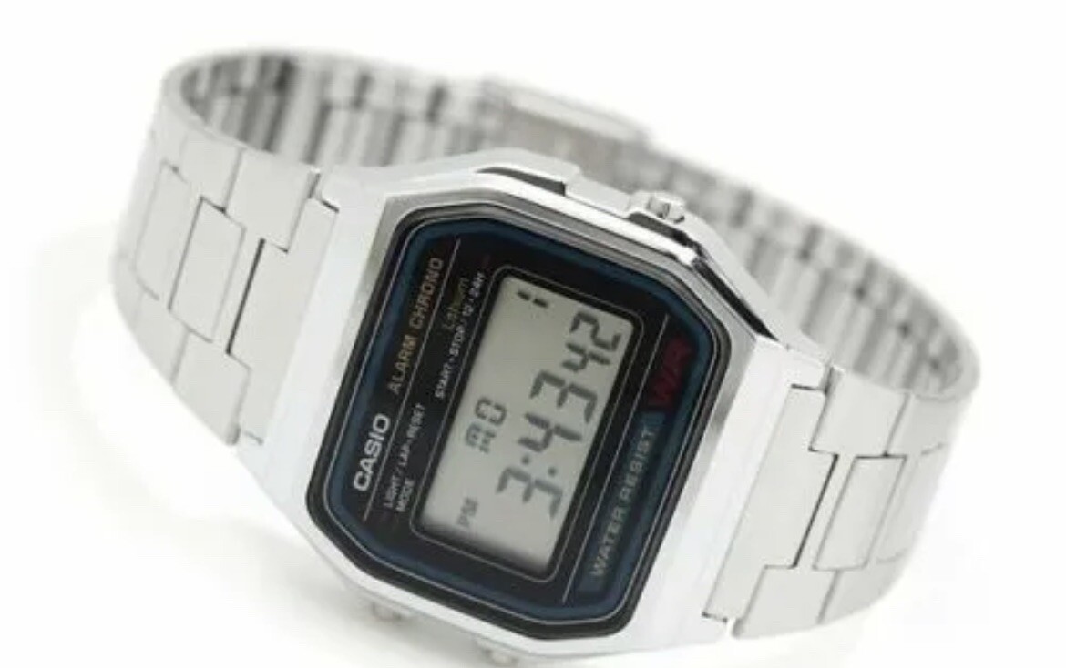 CASIO Men’s Watch A-158W Digital Silver Alarm Micro Light – NEW – Warranty