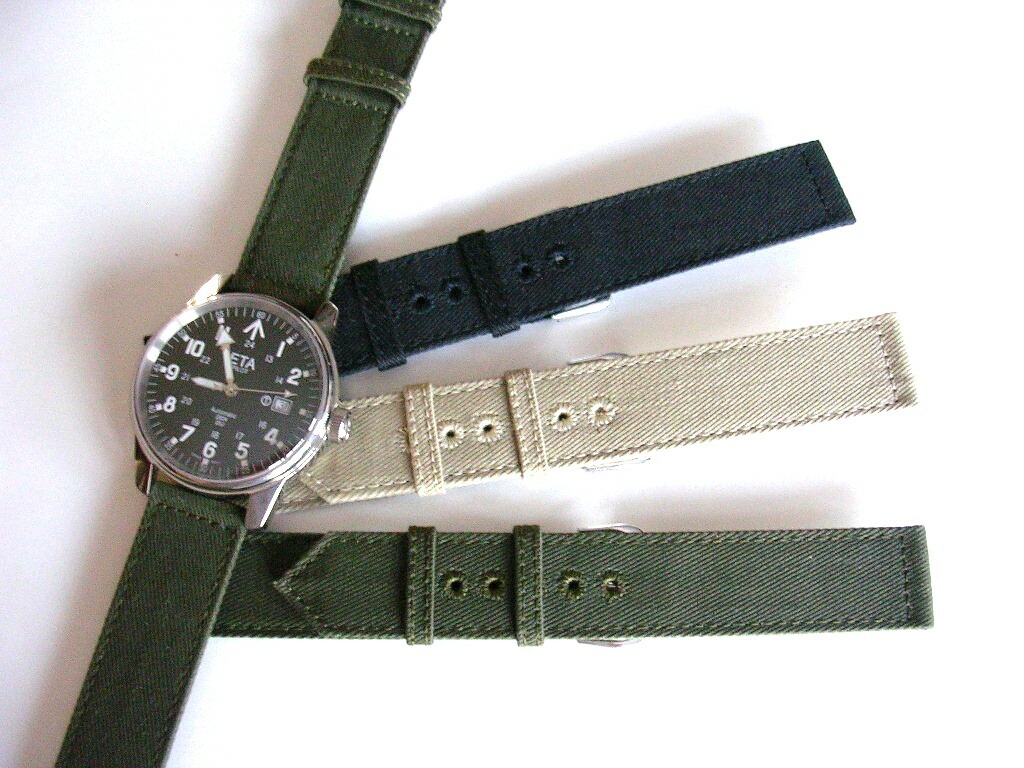 NATO® 2pc WWII Canvas Military army MoD watchband OEM Combat strap IW SUISSE USA
