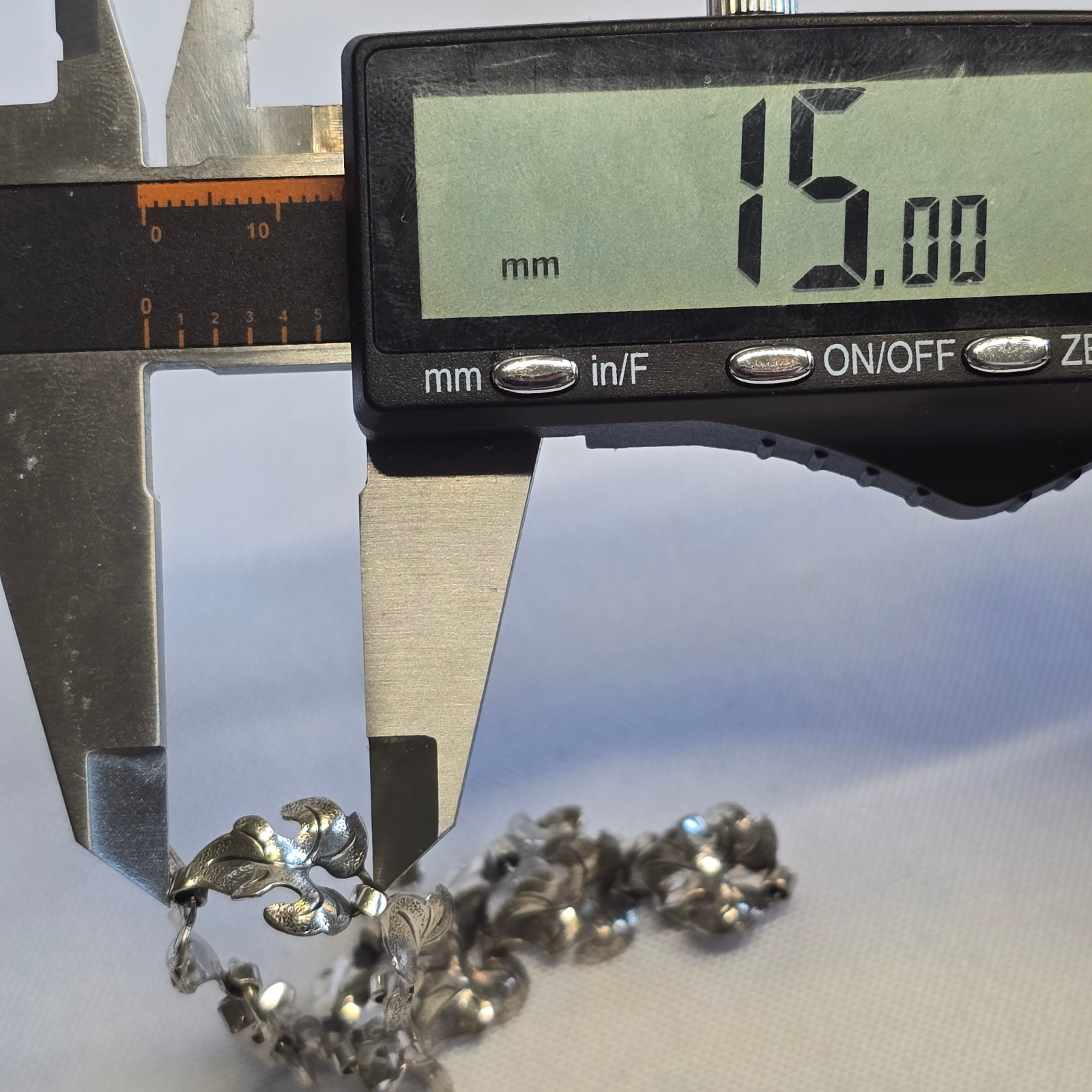 Vtg Sterling Silver Leaf Bracelet 7.32g Fine Jewelry 7.25″ Floral Fold Over