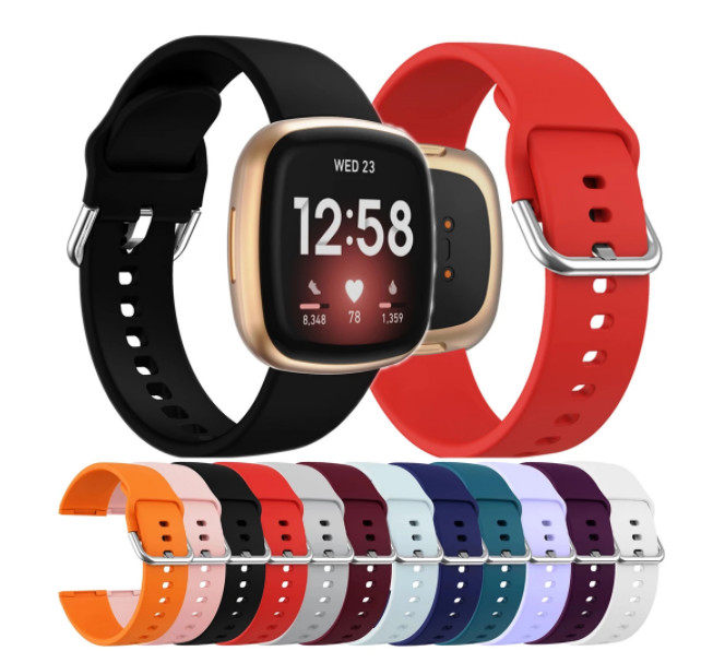 For Fitbit Versa 3/4Sense2 Replacement Slim Silicone Sport Watch Band Soft Strap