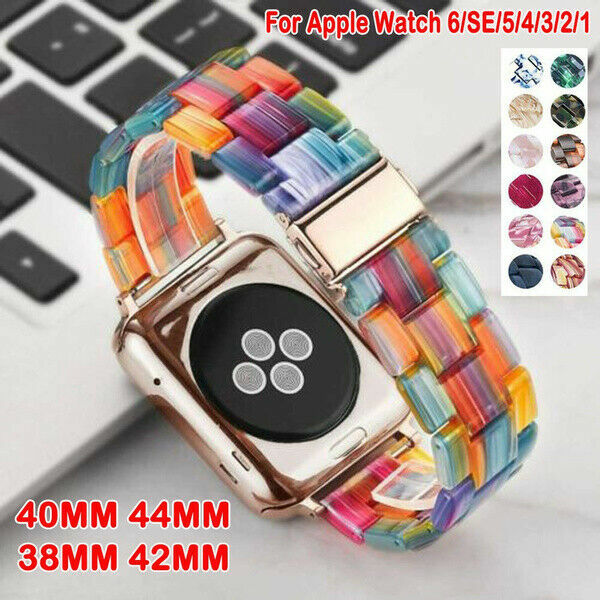 Resin iWatch Strap For Apple Watch Series 8 7 6 5 4 3 2 1 SE Watch Band Bracelet