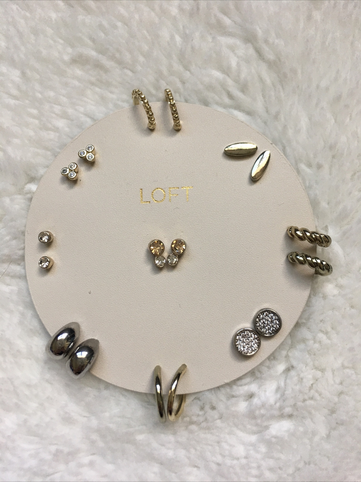 Ann Taylor Loft Gold Silver Studded Earring Set