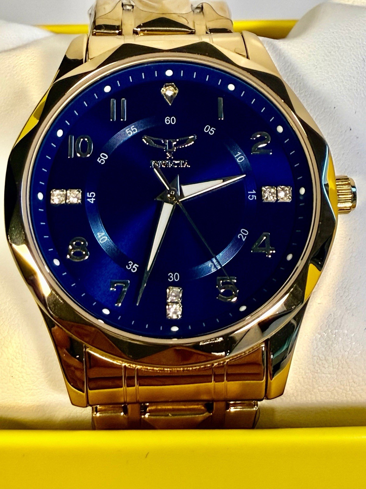 69020 Invicta Specialty I Blue Dial Gold Tone Stainless Steel 41mm Mens Watch